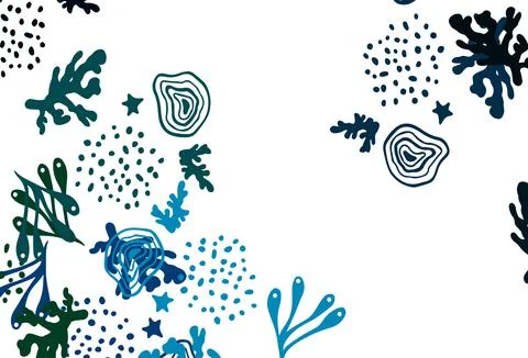 Light Blue, Green vector pattern with random forms. Stock Illustration