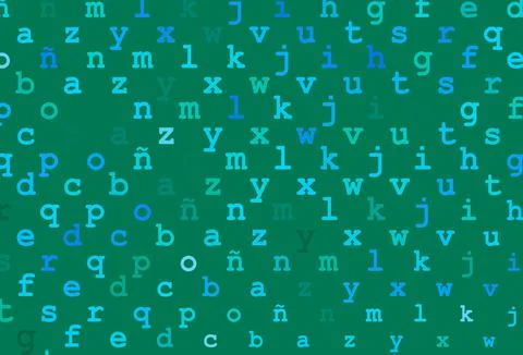 Light blue, green vector pattern with ABC symbols. Stock Illustration