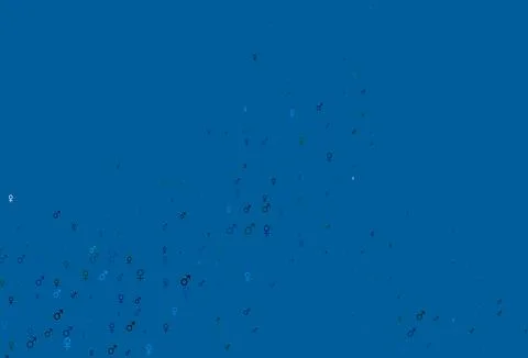 Light blue, green vector pattern with gender elements. Illustrazione stock