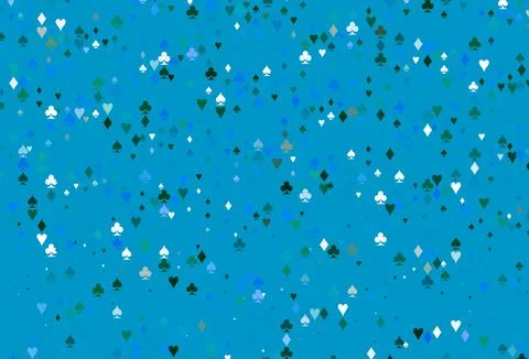 Light Blue, Green vector pattern with symbol of cards. Stock Illustration