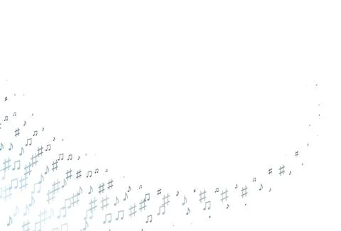 Light Blue, Green vector pattern with music elements. 库存插图