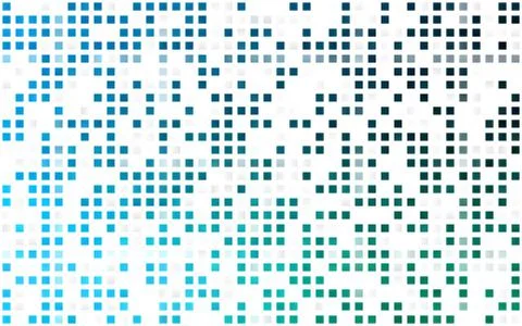 Light Blue, Green vector seamless pattern in square style. Stock Illustration