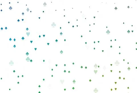 Light Blue, Green vector template with poker symbols. 스톡 일러스트