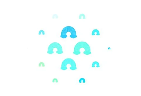 Light Blue, Green vector template with rainbow signs. Illustrazione stock