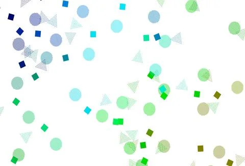 Light Blue, Green vector template with crystals, circles, squares. Illustrazione stock
