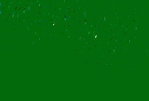 Light blue, green vector template with man, woman symbols. Illustrazione stock