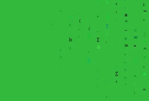 Light Blue, Green vector template with math simbols. Stockillustratie