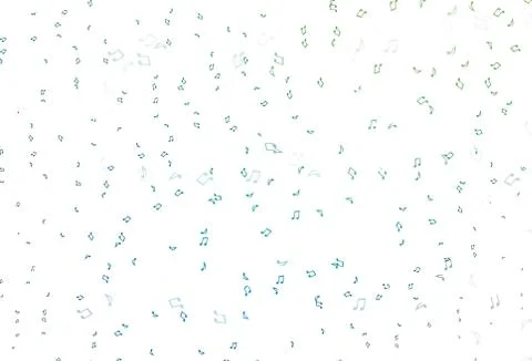 Light Blue, Green vector texture with musical notes. Illustrazione stock