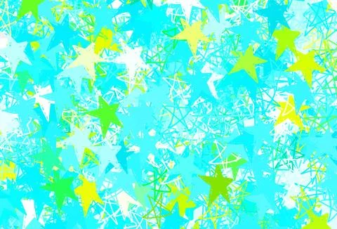 Light Blue, Green vector texture with beautiful stars. Illustrazione stock