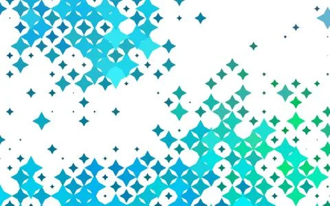 Light Blue, Green vector texture with beautiful stars. Stock Illustration