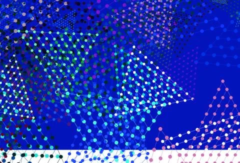 Light Blue, Green vector texture with triangular style with circles. Illustrazione stock