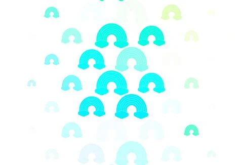 Light Blue, Green vector texture with rainbows, clouds. Stock Illustration