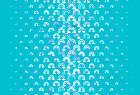 Light Blue, Green vector texture with rainbows, clouds. 스톡 일러스트