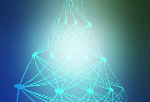 Light Blue, Green vector texture with artificial intelligence concept. Stock Illustration