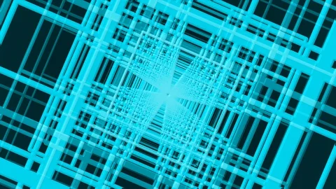 Light Blue Grid Lines Rotation Stock Footage 100407769