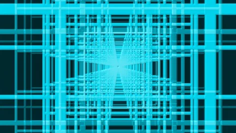Light Blue Grid Lines Tunnel Zoom Stock Footage 100416974