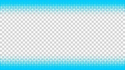 Light blue halftone pattern frame background on top and bottom Stock Illustration