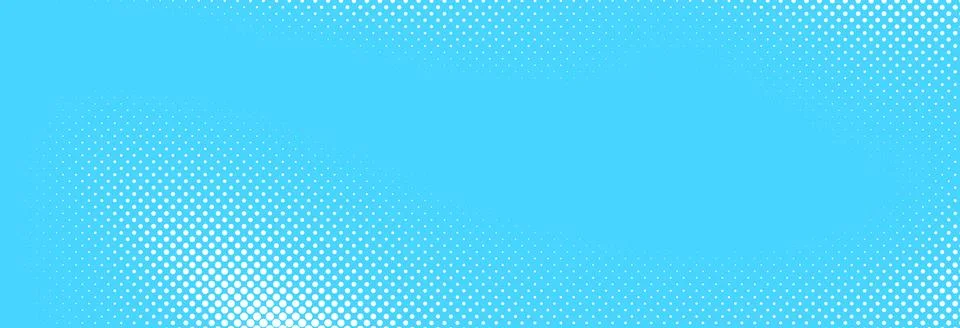 Light blue halftone pattern. Retro comic gradient background. Turquoise Illustrazione stock