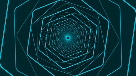 Light Blue Hexagon Rotation Stock Footage 100648304