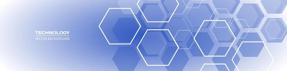 Light blue hexagon technology abstract background soft gradient minimalist Stock Illustration