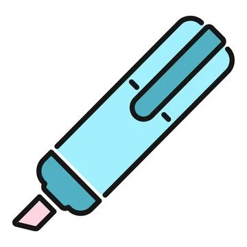 Light blue highlighter pen marking important text Stock Illustration