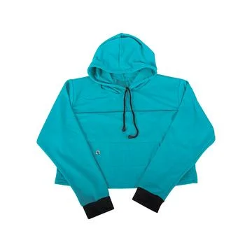 Light blue hooded jacket isolated on white background 스톡 사진