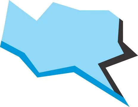 A light blue, jagged edged speech bubble with a dark shadow, perfect for co.. Illustration
