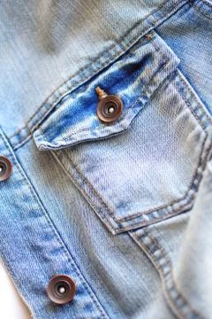 Light blue jeans jacket close up Stock Photos
