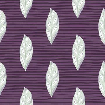 Light blue leaf geometric simple silhouettes seamless pattern. Doodle print w Illustrazione stock