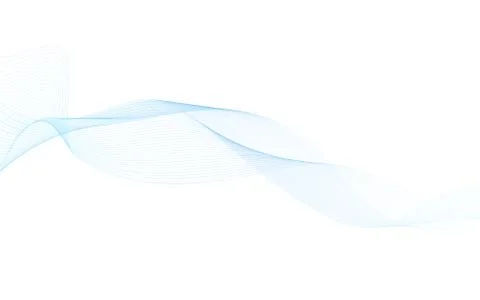 Light blue line fluid wave curve abstract vector on white background illustra Stock Illustration