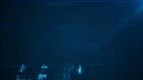 Light blue lines drawn by bright spots eventually create an abstract image of a Stock Footage 74480069