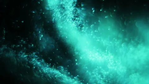 Light Blue Liquid Abstract Particles Background, Glittering Particles Stock Footage 154806683