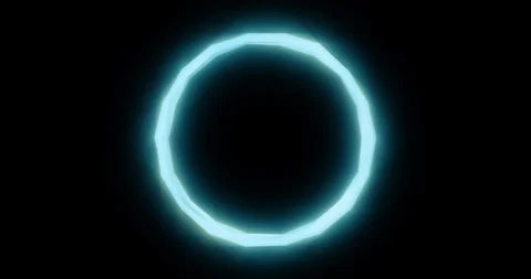 Light blue low poly circle loading progress bar. Neon glow. 8K seamless loop Stock Footage 122076193