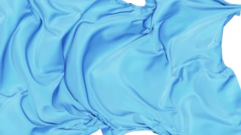Light-blue matte cloth as fly away opener 3D animation with alpha Video stock 159217471