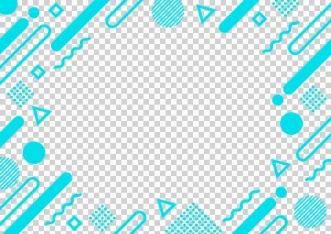 Light blue memphis pattern frame background Stock Illustration