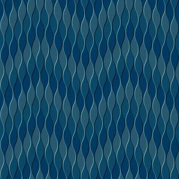 Light blue metallic  seamless pattern with vertical curvy  lines.  Stock Illustration