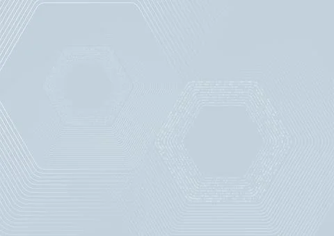 Light blue minimal geometric design with abstract linear hexagons Stock Illustration