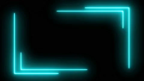 LIGHT BLUE neon light rays swirling in the frame on black background Stock Footage 219597070