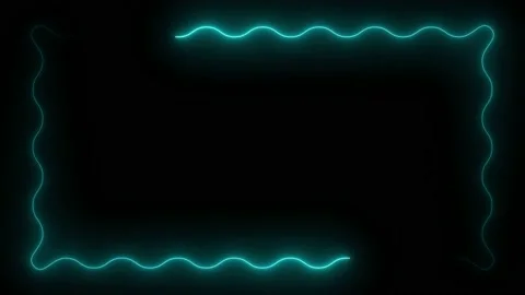 LIGHT BLUE neon light rays swirling in the frame on black background Stock Footage 219597164