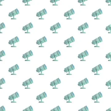 Light blue observatory telescopes repeating seamless pattern Illustrazione stock