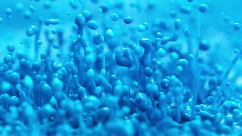 Light Blue Paint Splashing in Slow Motion, Constantly Bouncing Stock Footage 271006673