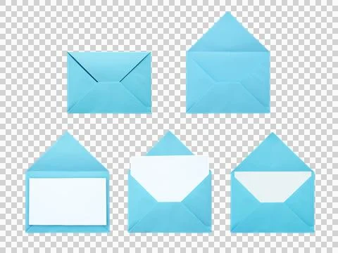 Light blue paper envelopes containing pure white blank cards designed for w.. Stock Illustration