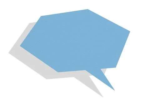 Light blue paper speech bubbles separated on white background Illustrazione stock