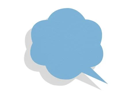 Light blue paper speech bubbles separated on white background Stock Illustration