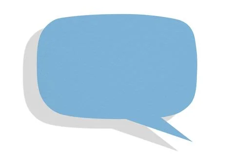 Light blue paper speech bubbles separated on white background Illustrazione stock