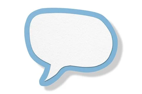 Light blue paper speech bubbles separated on white background Illustrazione stock