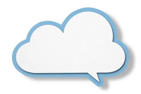 Light blue paper speech bubbles separated on white background Stock Illustration