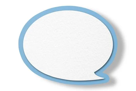 Light blue paper speech bubbles separated on white background Stock Illustration