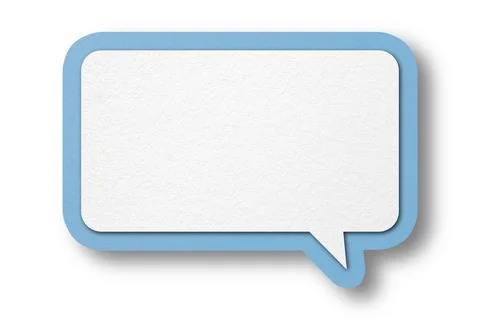 Light blue paper speech bubbles separated on white background Illustrazione stock