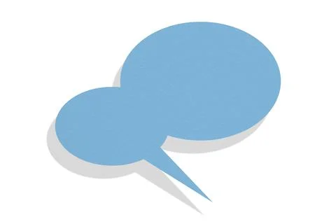 Light blue paper speech bubbles separated on white background Stock Illustration